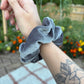 Gray Velour Scrunchie