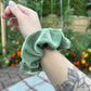 Sage Velour Scrunchie