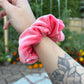 Coral Velour Scrunchie