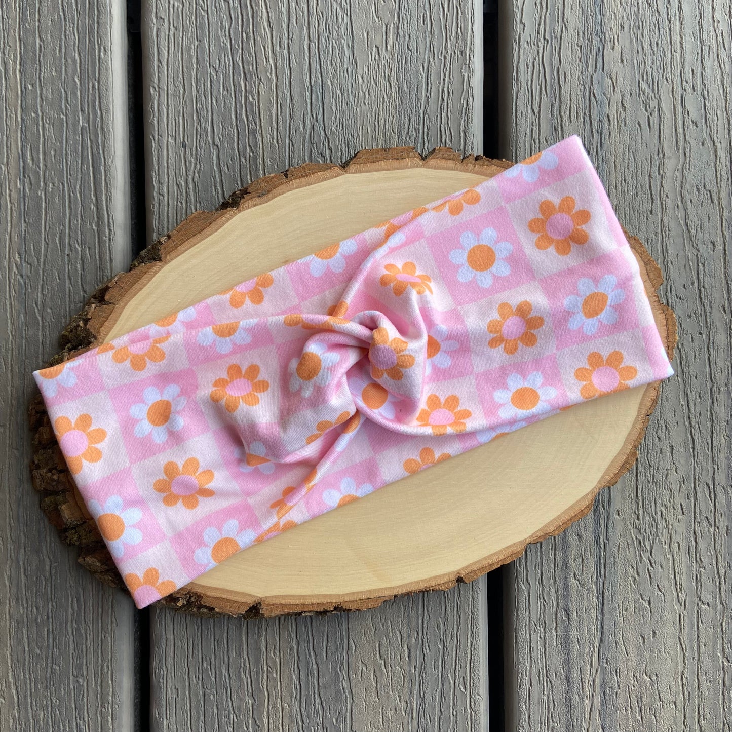 Flower Check Headband